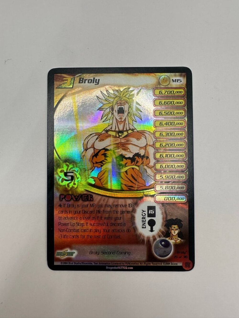 Broly Lv 3 M15 Foil Second Coming Movie Promo Dragon Ball Z DBZ CCG Limited
